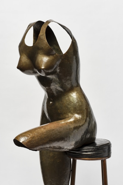 James Metcalf The Barfly, 1963 hammered brass and natural patina 66.53 x 30.31 x 31.49 inches 169 x 77 x...