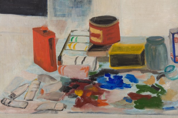 Jane Freilicher The Painting Table, 1954 oil on linen 26 x 40 inches