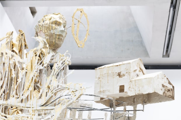 Diana Al-Hadid Head in the Clouds, 2014 polymer gypsum, fiberglass, steel, polystyrene, wood, clay, gold leaf, pigment 130 x 56...