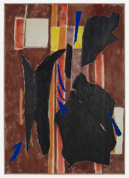 Lee Krasner Stretched Yellow, 1955 oil, paper, and canvas collage on canvas 82 1/2 x 57 3/4 inches 209.6 x...