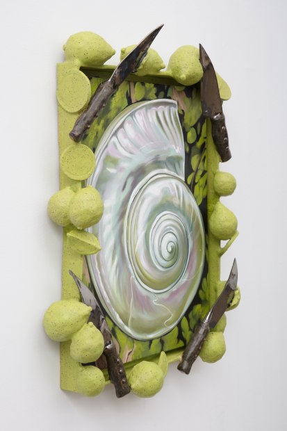 Stephanie Temma Hier In my own Dream, 2021 oil on linen with glazed stoneware sculpture 31 x 24 inches 78.7...