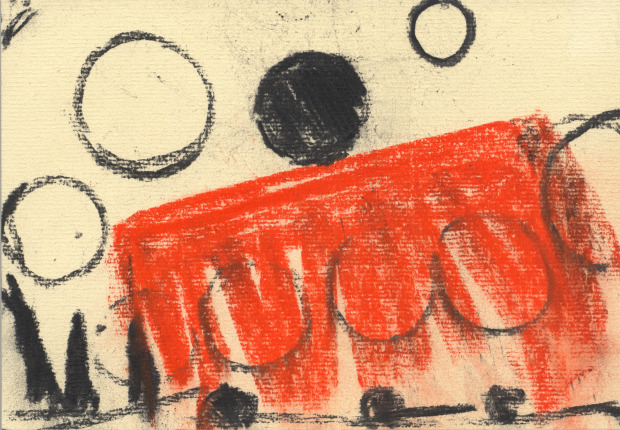 Ronald Noorman, Untitled, 2014, charcoal and pastel on paper, 15 x 22 cm.