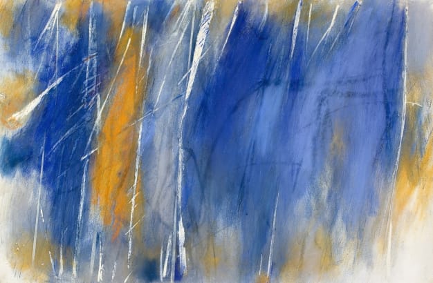 John Golding, 1929-2012, Untitled, 1987. Pastel on paper, 49 x 73.5 cm. For sale.