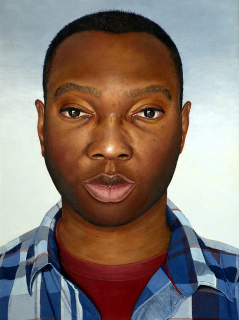 Benjamin Ogbebor (b. 1975), Self Portrait II, 2017. Oil on canvas, 40 x 30cm.