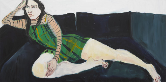 Chantal Joffe, Esme on the Blue Sofa, 2018