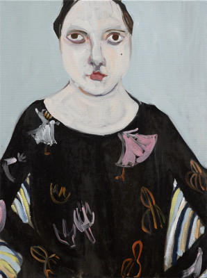 Chantal Joffe, Bella in a Black Dress I, 2018