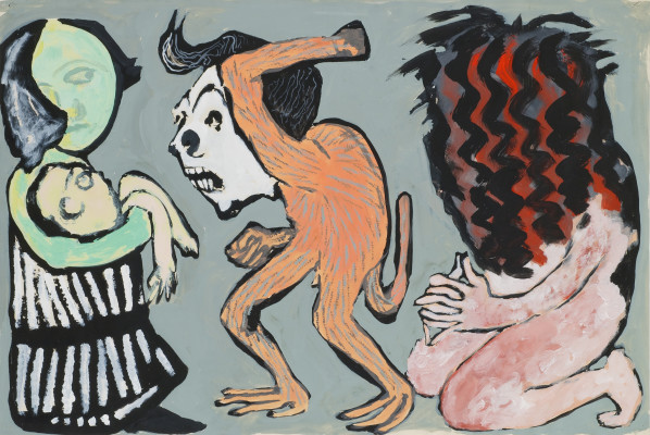 Paula Rego, Red Monkey Beats His Wife, 1981