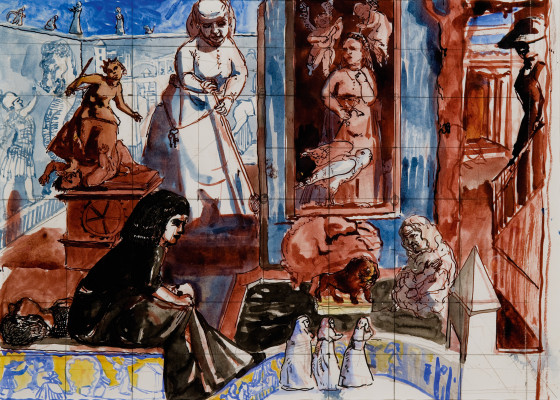 Paula Rego, Study for Crivelli's Garden, 1990-1