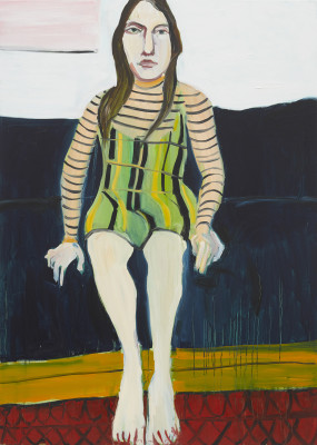 Chantal Joffe, Esme on the Blue Sofa II, 2018