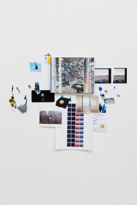 Sarah Sze, Afterimage, Grey and White and Rainbow Spectral (Painting in its Archive), 2018