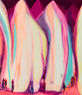 Jules de Balincourt, Moving Through Mountains, 2017