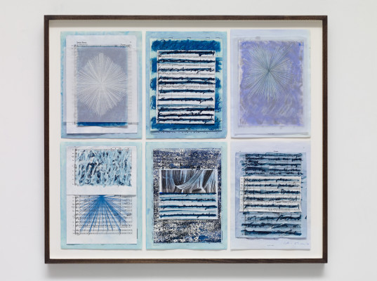 Idris Khan, Collage with 6 drawings, 2019