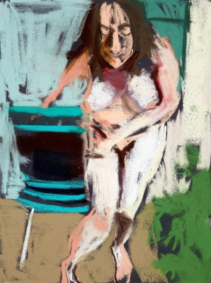 Chantal Joffe, Self-Portrait Naked in the Garden, 2016