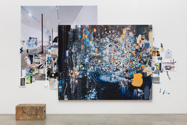 Sarah Sze, Afterimage, Blue with Fingerprint (Painting in its Archive), 2018