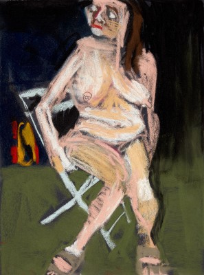 Chantal Joffe, Self-Portrait in the Garden at Night I, 2016
