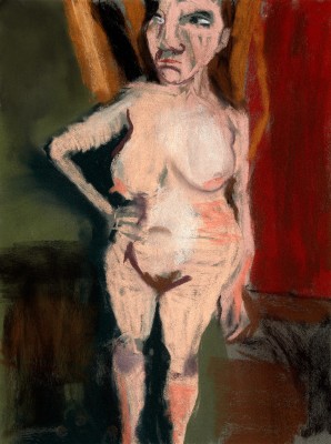 Chantal Joffe, Self-Portrait in the Garden at Night V, 2016