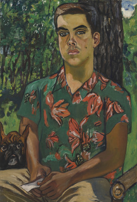Alice Neel, Richard with Dog, 1954