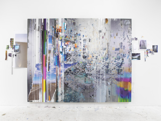 Sarah Sze, Afterimage, Silver (Painting in its Archive), 2018