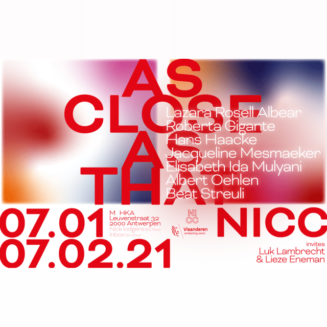 Roberta Gigante in group show 'As Close As That' at M HKA and NICC in Antwerp