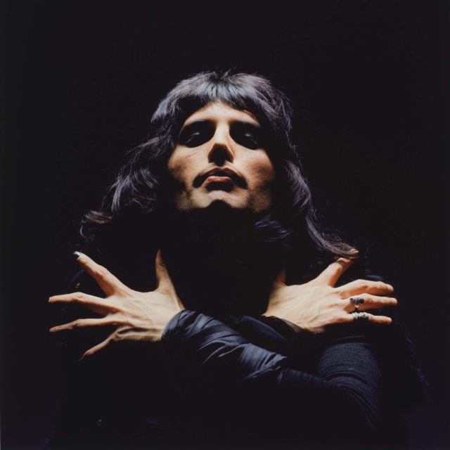 Detail from Mick Rock's "Freddie Mercury (Queen II Album Session), London"