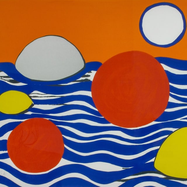 Detail from "Orange Ciel" lithograph by Alexander Calder