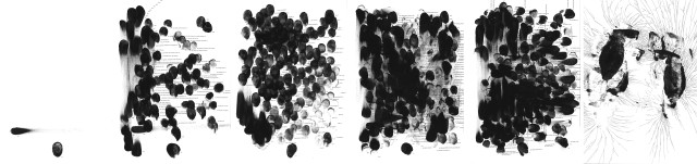 ZIERVOGEL Eskimolied, 2013 Ink and gouache on paper Six panels 24 x 18 cm each 9 1/2 x 7 1/8 in each
