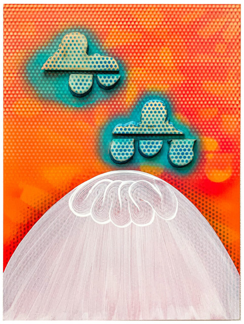 Edgar Orlaineta The Charged Clouds, 2020 Acrylic and wood on MDF board 40 x 30 x 4.5 cm 15 3/4 x 11 3/4 x 1 3/4 in