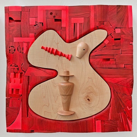 Edgar Orlaineta (Da)Dandy, 2024 Wood, wax and acrylic paint on board 50 x 50 x 8 cm 19 3/4 x 19 3/4 x 3 1/4 in