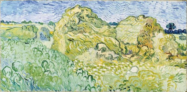 Vincent van Gogh (1853-90), Champ aux meules de blé, 1890, oil on canvas, 50 x 100 cm, Fondation Beyeler. Switzerland