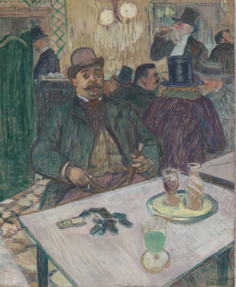 Henri de Toulouse-Lautrec (1864-1901), Monsieur Boileau at the Café, 1893, oil and charcoal on millboard, 80,3 x 65 cm, Cleveland Museum of Art