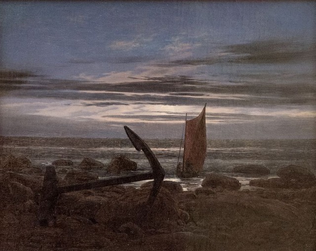Caspar David Friedrich (1774-1840), Abend am Meer, c. 1825/6, Oil on canvas, Museum Georg Schäfer