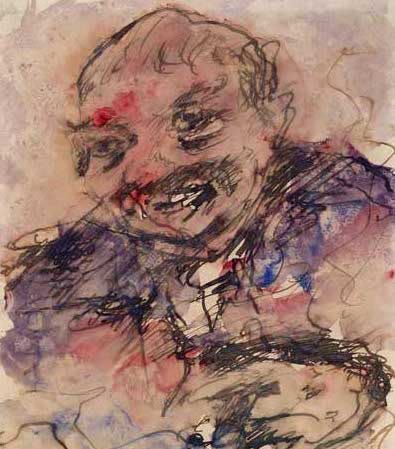 Lovis Corinth (1858-1925), Self-portrait, Watercolour, 1922, Museum Georg Schäfer, Schweinfurt