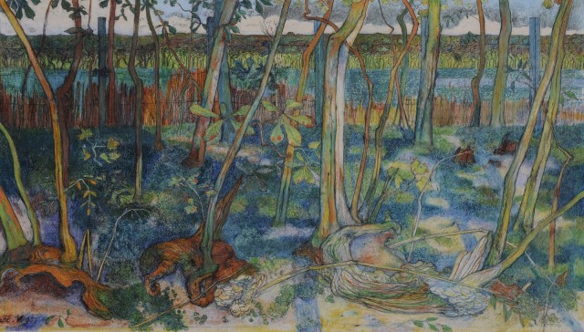 Floris Verster (1861-1927), Evening, 1895, chalk on paper, 25,5 x 44,6 cm, Museum De Lakenhal, Leiden