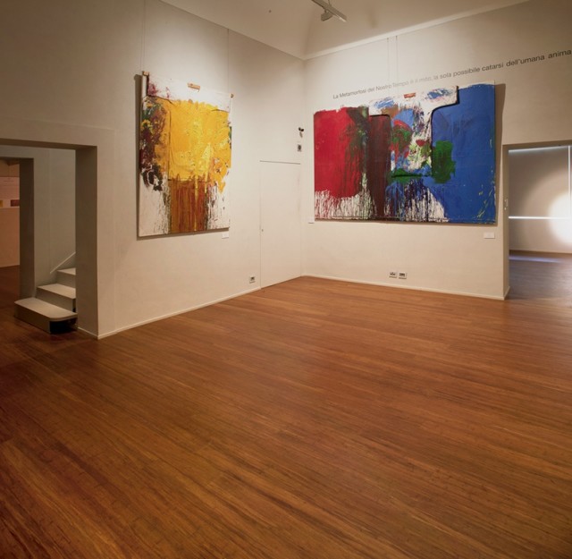 Hermann Nitsch: Colors on Stage - ABC-ARTE Contemporary art Gallery - 2015 Untitled, 2006, 200 x 150 cm, 78 3/4 x 59 1/8 in, tecnica mista Z_VI_2, 2007, 200x300 cm, 78,74 x 118,11 inches inc, tecnica mista su tela