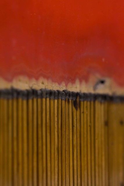 Detail- Bernard Aubertin, 1974, Dessin de feu, 100x74cm, acrylic and burnt matches