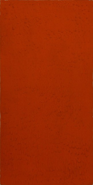 Bernard Aubertin, 1974, Monochrome rouge, 150x75cm, oil on canvas