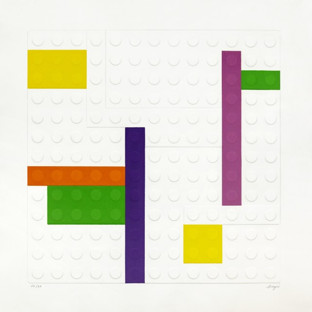 Matteo Negri, L'EgoMondrian, 2008, 80x80cm, calcographic print on cotton paper, ed 5di12