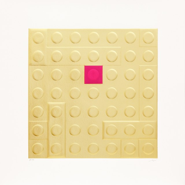 Matteo Negri, L'EgoMondrian, 2016, 50x50cm, calcographic print on cotton paper