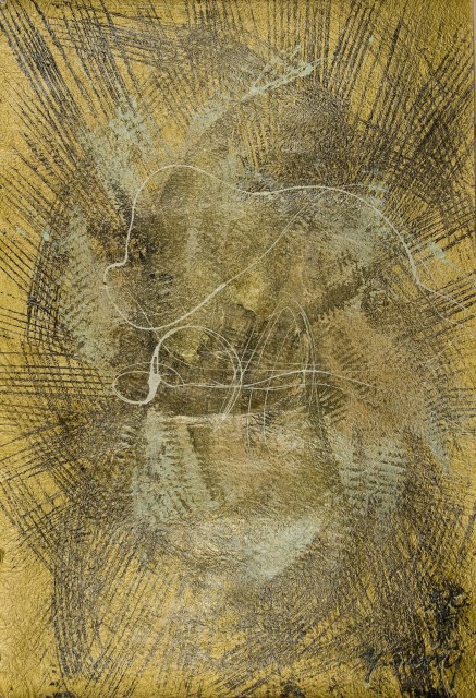 Yasuo Sumi, 2008, Gold series n°9, 80,4x52cm, mixed media on paper