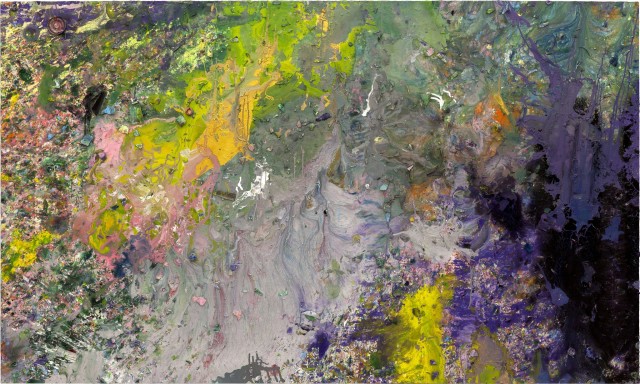 Shozo Shimamoto, Palazzo Ducale 29, 2008, 162 x 270 cm, acrylic and brokenglass on canvas