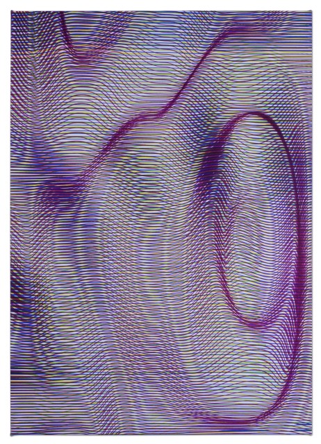 Patrick Tabarelli, {v3cF} watercolor ink on bamboo paper on canvas, 70x50 cm