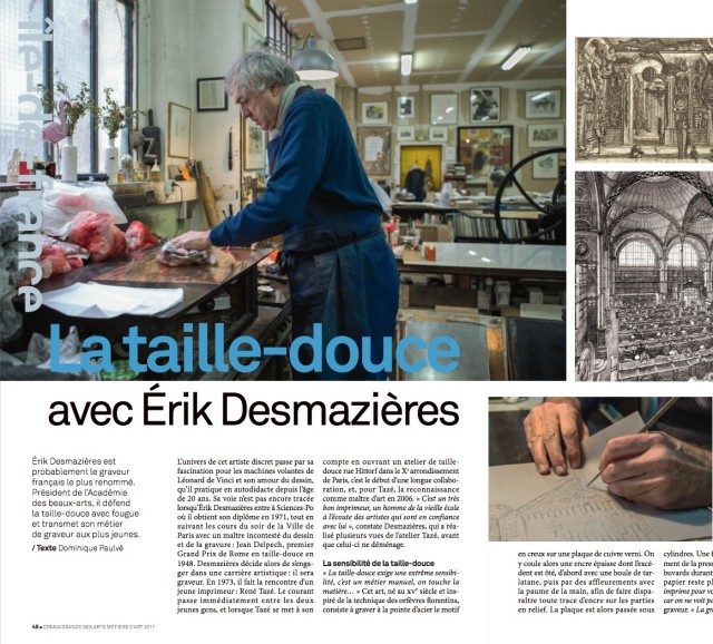 Erik Desmazières dans l'atelier de René Tazé ©JULIETTE AGNEL