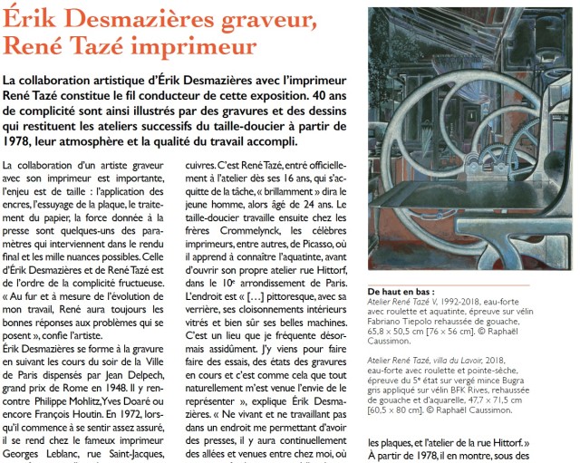 Érik Desmazières graveur, René Tazé imprimeur