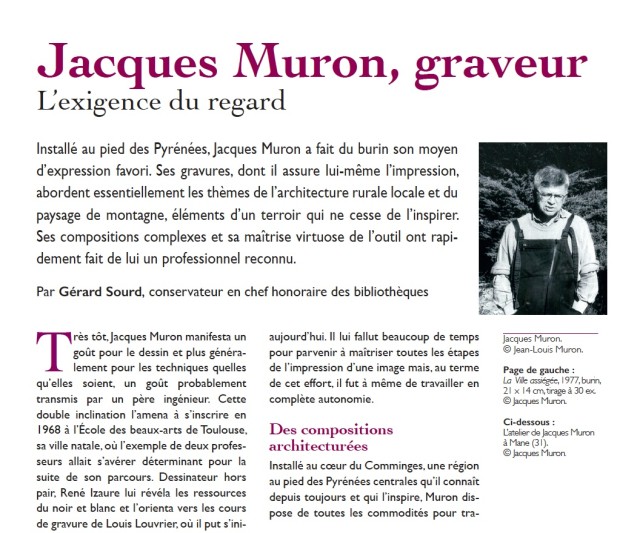 Jacques Muron, graveur. L’exigence du regard