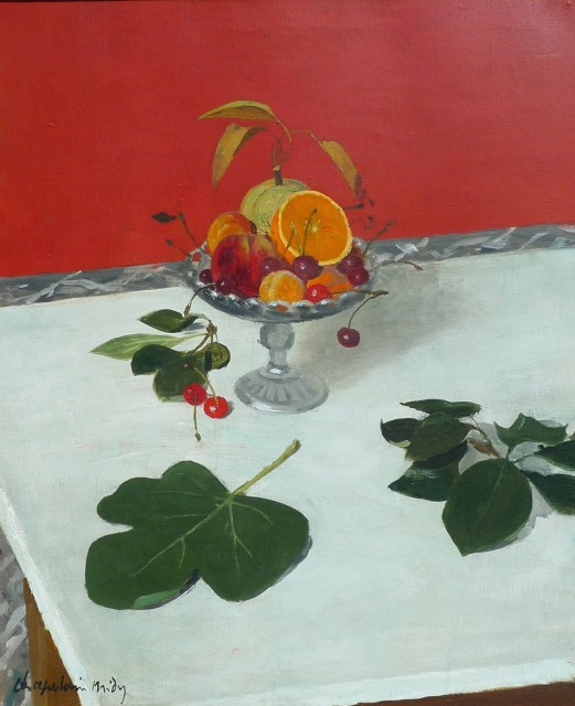 Roger Chapelain-Midy, Still life with fruit in a glass bowl