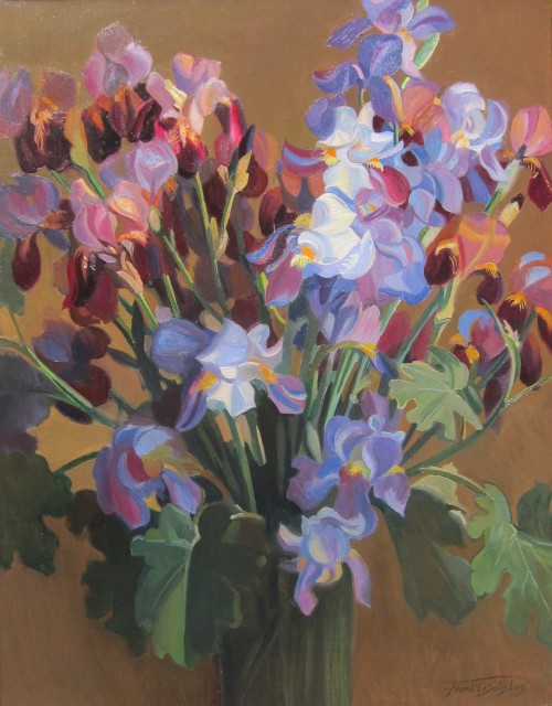 Francis ('Frank') O. Salisbury, Irises in a glass vase