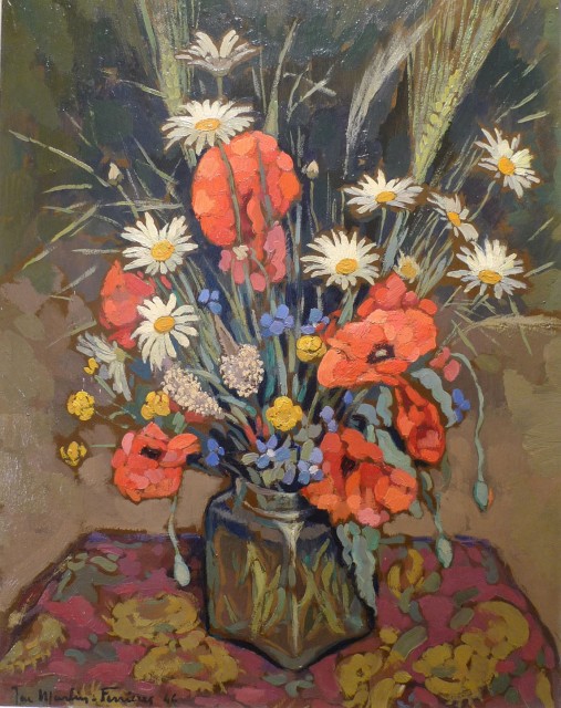 Jacques Martin Ferrieres, Poppies and mixed flowers