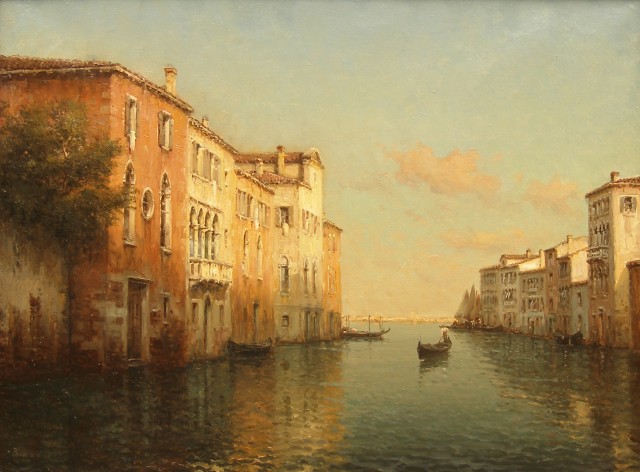Antoine Bouvard, Venetian scene at dusk