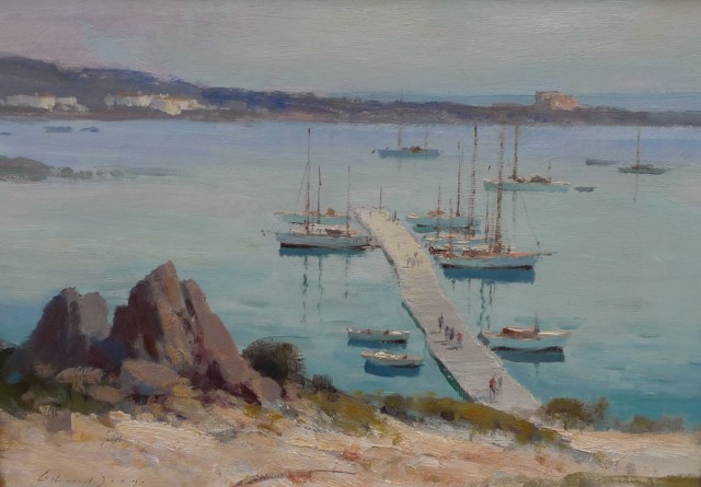 Edward Seago, The Pontoon, Porto Cervo, Sardinia