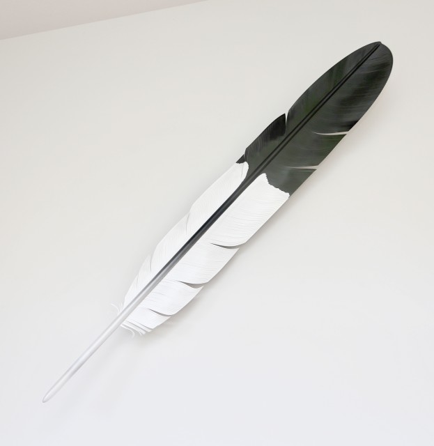 Neil Dawson Magpie feather, 2019 Polycarbonate, aluminium, acrylic and automotive paint. 1800 x 450 x 200mm